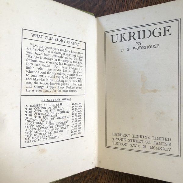 Ukridge - PD Wodehouse, First Edition - Image 2