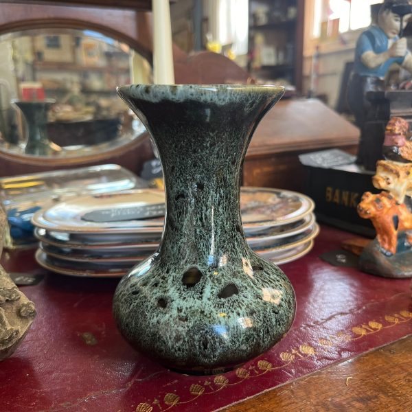 1970’s Fosters Pottery, Green Honeycomb Vase, Made in England