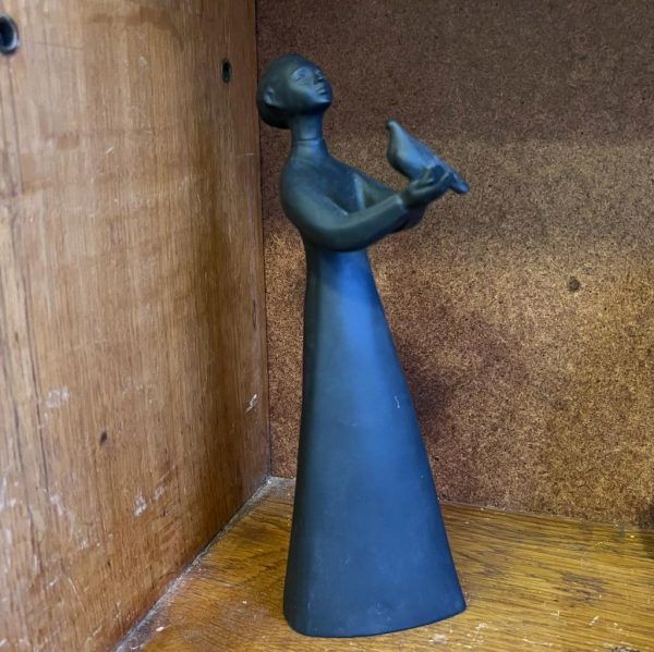Vintage Royal Doulton Black Basalt Figurine Titled 'Peace'