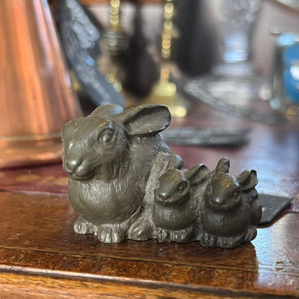 Tiny Mama and Baby Vintage Rabbits
