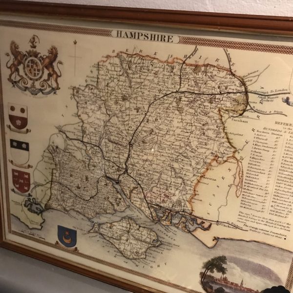 Framed Map Of Hampshire