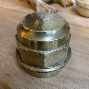 Brass Wagon Wheel Hub Paperweight