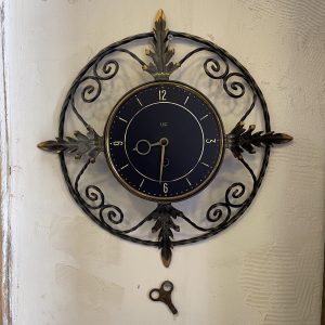 Vintage metal 8 day, 4 Jewel Clock With Key