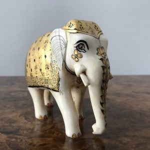 Stunning Decorative Indian Elephant - Bone and Gold Leaf
