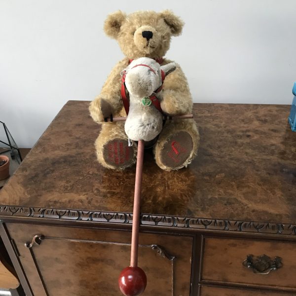 European Edition Hermann Sonneberg Museum Bear 2001 With Hobby Horse - Image 3
