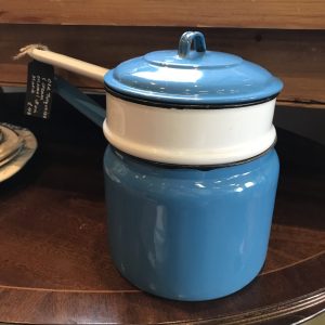 Turquoise And Cream Enamel Bain Marie
