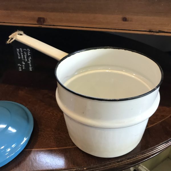 Turquoise And Cream Enamel Bain Marie - Image 3