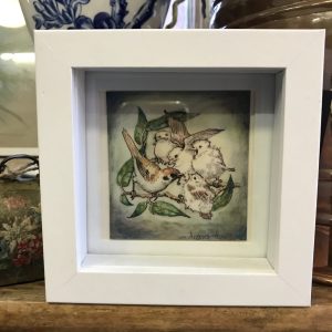 Baby and Mama Birds, Diana Harding, Framed