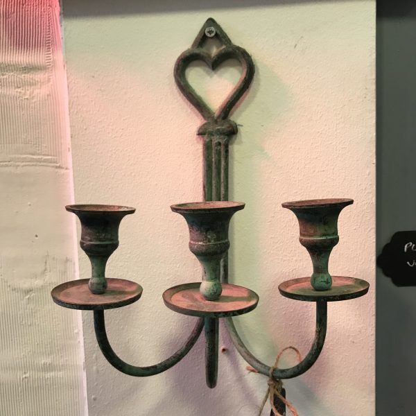 Beautiful Verdigris Candle Sconce