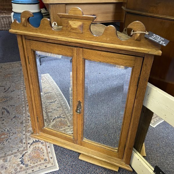 Lovely Antique Corner Cabinet With Mirrored Doors