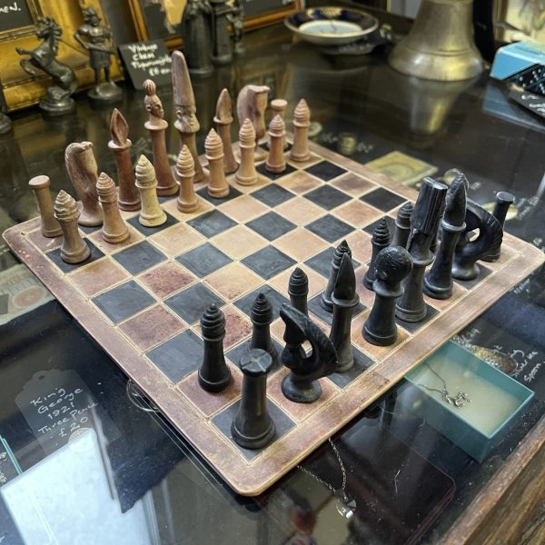 Beautiful Hand Carved Vintage African Soapstone Chess Set