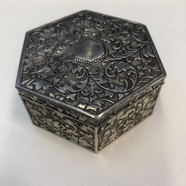 Art Nouveau Style Silver Plated Trinket Box