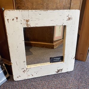 Vintage Mirror, White Distressed Frame