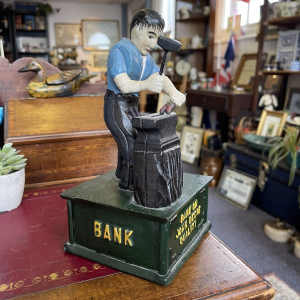 Cast Iron Bank on John Deere Quality Money Box - Image 2