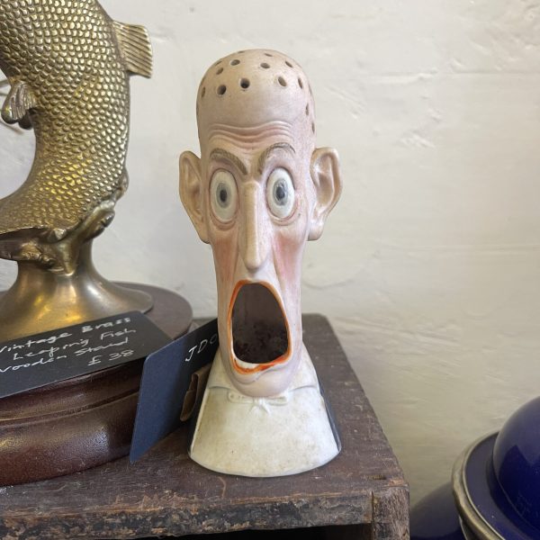 Antique Smoking Head Porcelain Ashtray, Schafer & Vater