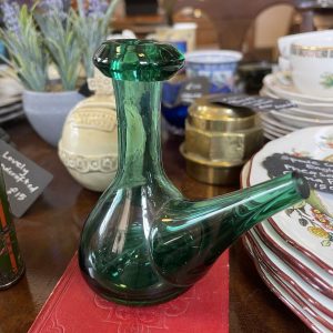 Vintage Green Glass Spanish Porron