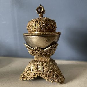 Lovely Decorative Tibetan Gold Plated Kapala
