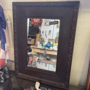Old Dark Wood Mirror