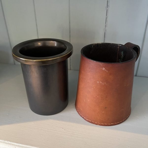 Vintage Ceramic and Hide Mug / Tankard - Image 2