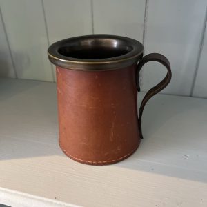 Vintage Ceramic and Hide Mug / Tankard