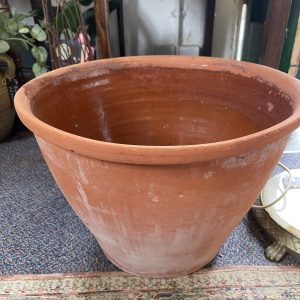 Large Old Redware Cream Bowl