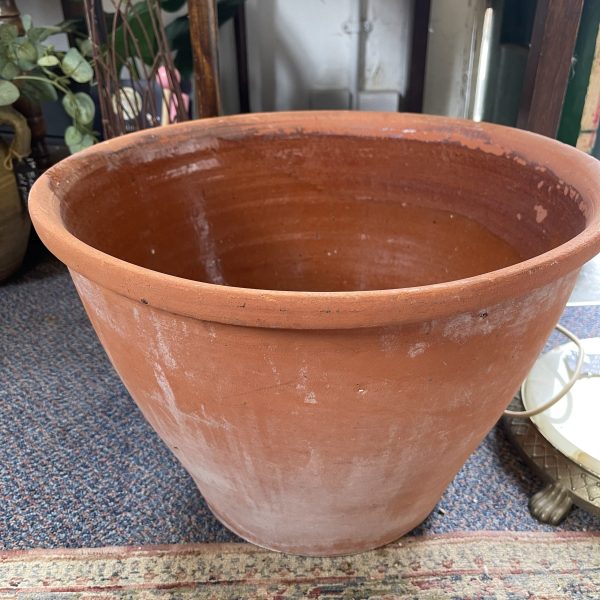 Large Old Redware Cream Bowl