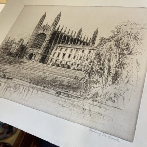Sydney R jones Signed Etching Of Kings College Chapel Cambridge