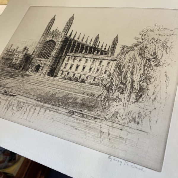 Sydney R jones Signed Etching Of Kings College Chapel Cambridge