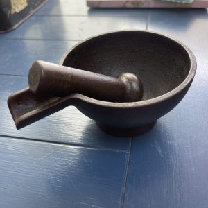 Antique Cast Iron Pestle And Mortar