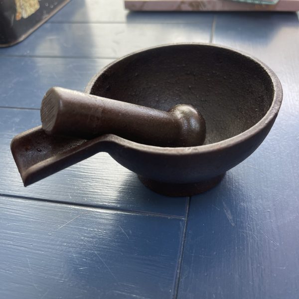 Antique Cast Iron Pestle And Mortar