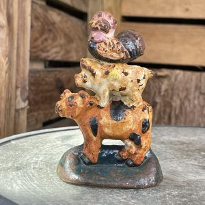 Vintage Cast Iron Cow, Sheep, Rooster Doorstop