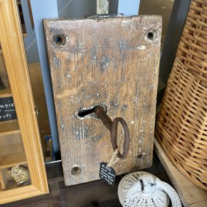 Old Antique Oak Door Lock And Key
