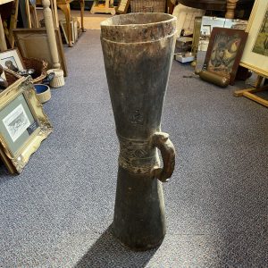 Superb Carved Antique Drum, Thought To Be From Papa New Guinea