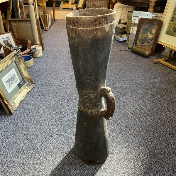 Superb Carved Antique Drum, Thought To Be From Papa New Guinea