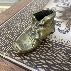 Vintage Brass Match Holder Boot, Peerage, England