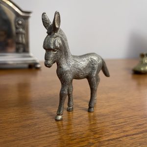 Lovely Silver Tone Metal Donkey