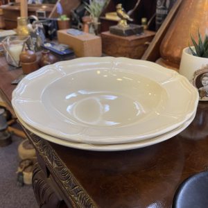 Pair Of Wedgwood Queensware Queens Plain Soup Plates