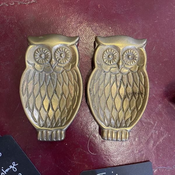 Vintage Brass Owl Dishes
