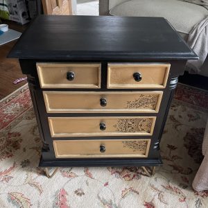 Lovely Set Of Black And Gold Drawers