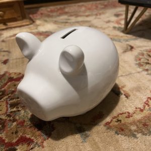 White Ceramic Piggy Bank
