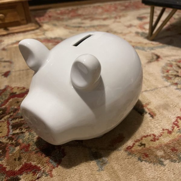 White Ceramic Piggy Bank