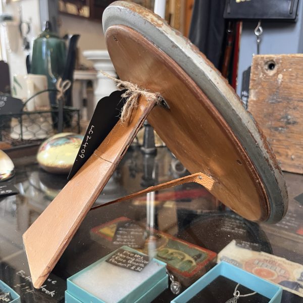 Beautiful old wooden oval mirror in muted tones - Image 3