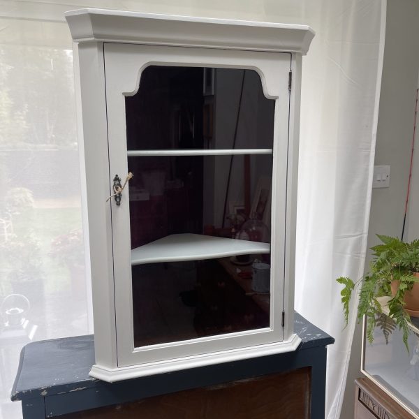 Splendid Chalky White Corner Cabinet