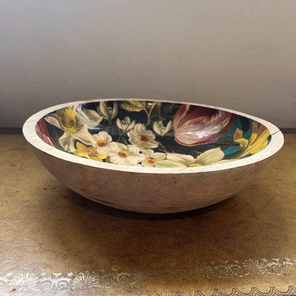 Lacquered Floral Wooden Bowls - Image 2