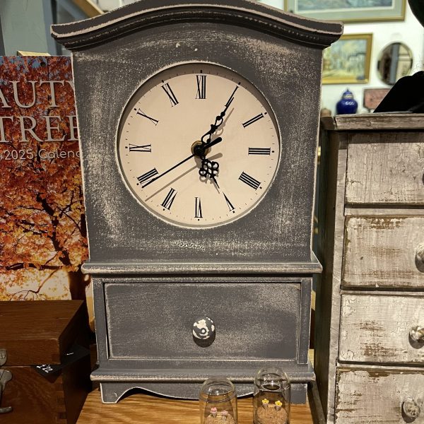 Vintage Style Clock With Drawer
