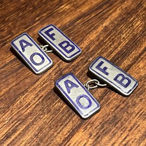 Ancient Order of Froth Blowers Antique Silver & Enamel Cufflinks