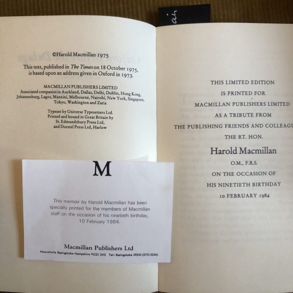 Oxford Before The Deluge - Harold MacMillan, Limited Edition Printing 1984 - Image 2