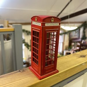 Red Metal British Phone Money Box