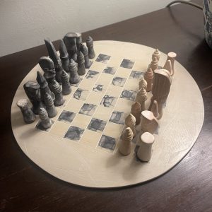 Lovely African Hand Carved Soapstone Chess Set