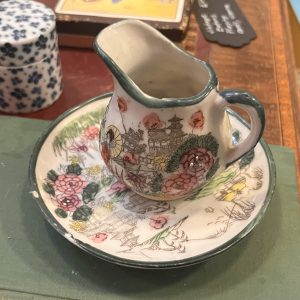 Antique Porcelain Small Jug and Saucer Japanese Design